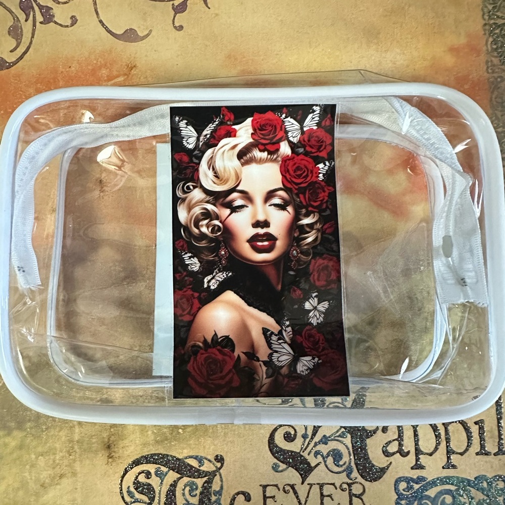 MARILYN MONROE ZIP UP BAG MAKEUP BAG TRAVEL BAG